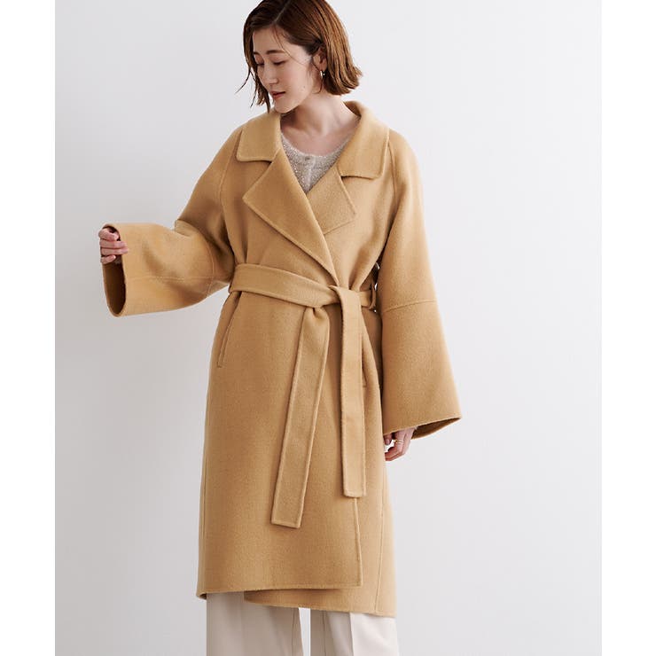 ゆゆゆ様おまとめ①23区 ロングコート ロロピアーナ カシミヤ キャメル ベルト ベルト付ウールカシミヤチェスターコート【UR'S ユアーズ】[品番