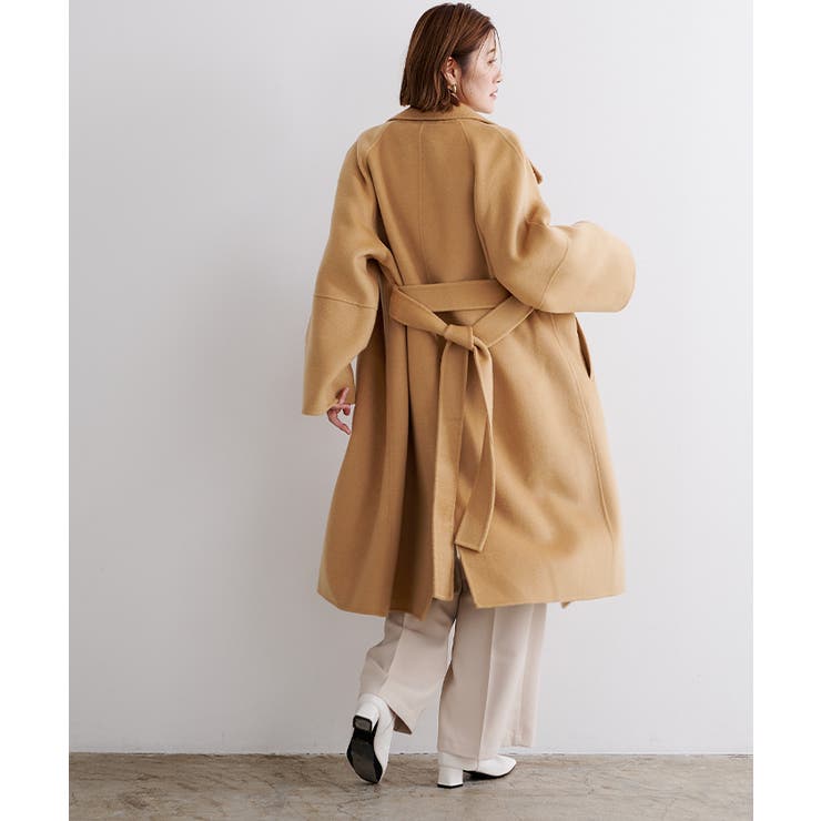 美品 イエロー コート ベルト付き 秋冬 9号 ベルリネッタ タック使いハイテンションコート＜クヌール＞ - ベルーナ【公式】