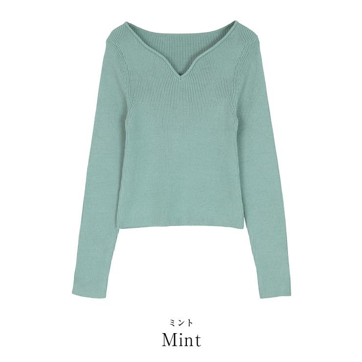 美品　yori コットンパフスリーブニットミント ♡名品♡ヨリyori コットンパフスリーブニットミント（シアー