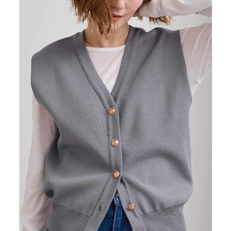 ゴールド釦コクーンニットベスト【UR’S ユアーズ】 | titivate | 詳細画像12 