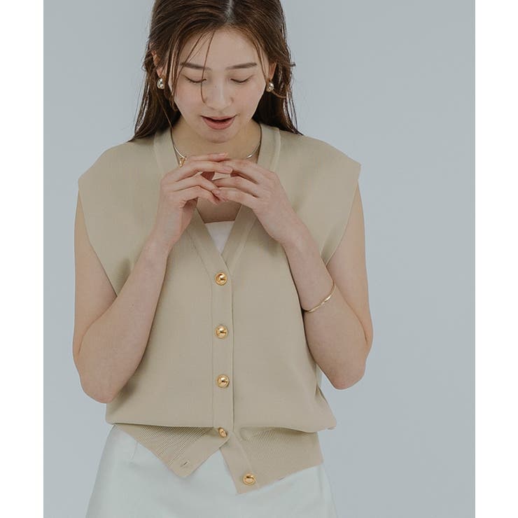 ゴールド釦コクーンニットベスト【UR’S ユアーズ】 | titivate | 詳細画像16 