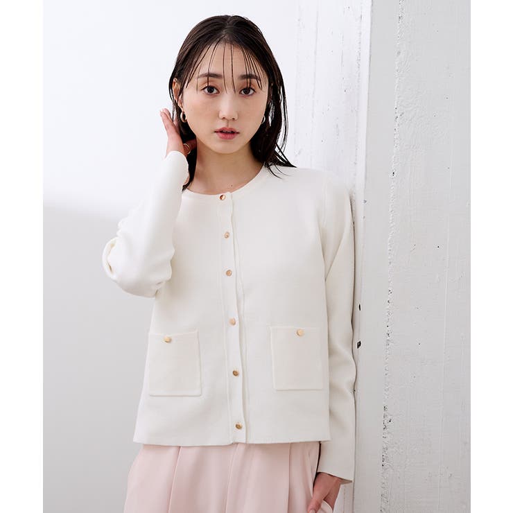 ゴールド釦ポケットデザインニットジャケット【UR’S ユアーズ】 | titivate | 詳細画像18 