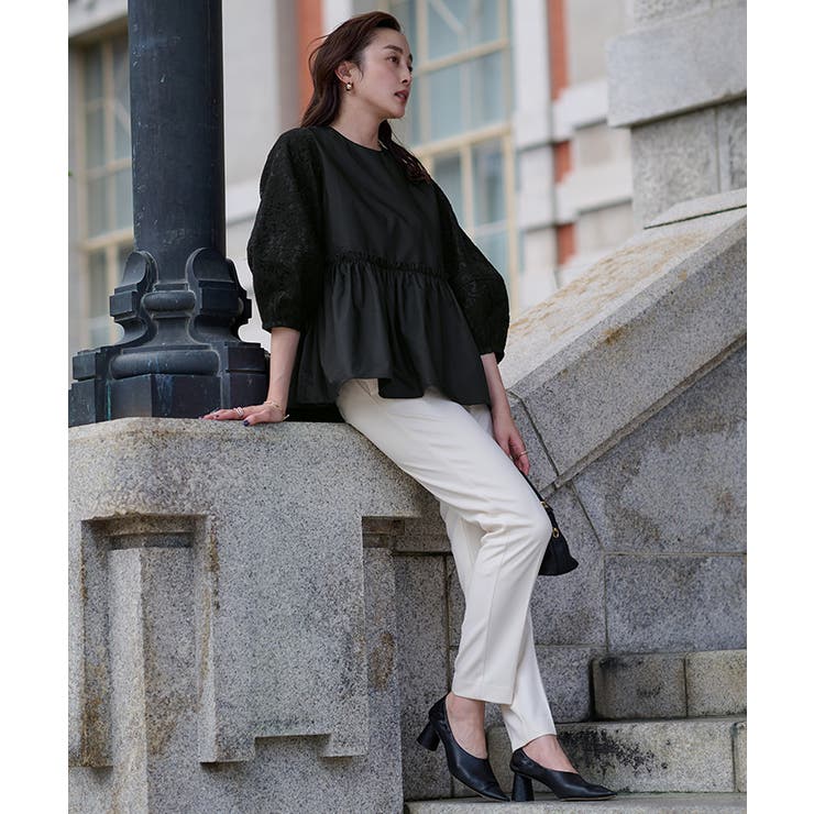 レース切替ウエストギャザーブラウス【UR’S ユアーズ】 | titivate | 詳細画像14 