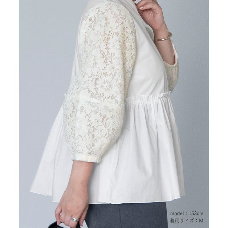 レース切替ウエストギャザーブラウス【UR’S ユアーズ】 | titivate | 詳細画像18 