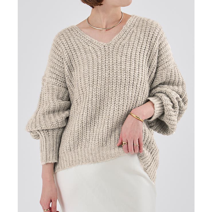 ラメローゲージVネックオーバーサイズニット【UR’S ユアーズ】 | titivate | 詳細画像13 