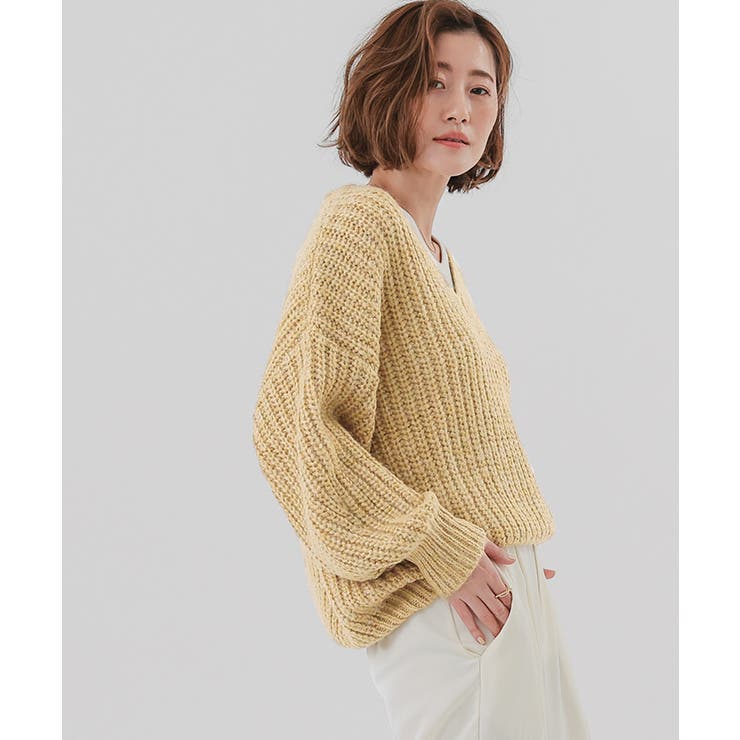 ラメローゲージVネックオーバーサイズニット【UR’S ユアーズ】 | titivate | 詳細画像3 