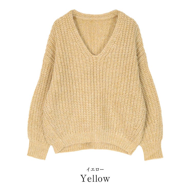 ラメローゲージVネックオーバーサイズニット【UR’S ユアーズ】 | titivate | 詳細画像5 