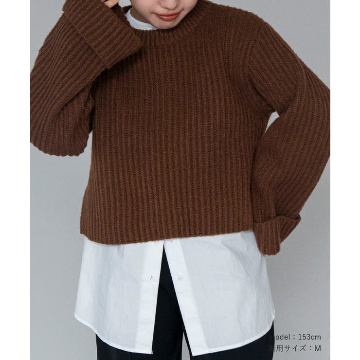 クルーネックダブルカフスワイドニット【UR’S ユアーズ】 | titivate | 詳細画像23 