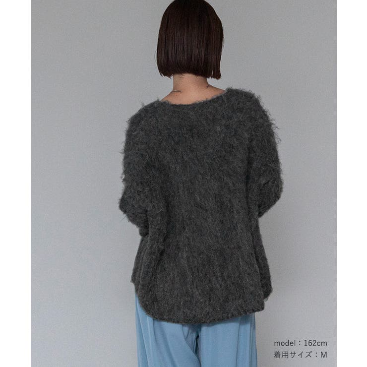 ニット セーター モヘアタッチボートネックニット レディース ur's ニット セーター モヘアタッチボートネックニット