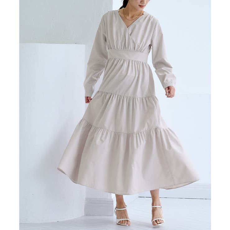 カシュクールティアードワンピース【UR'S ユアーズ】[品番