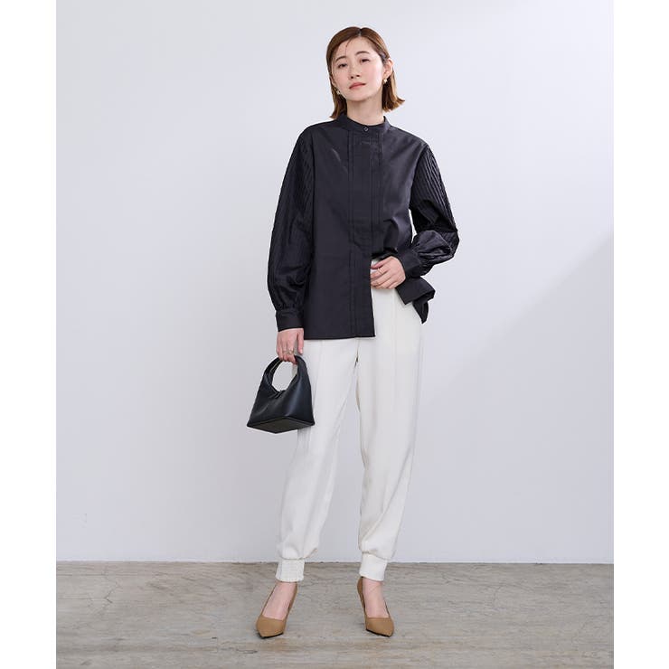 プリーツデザインバンドカラーブラウス【UR’S ユアーズ】 | titivate | 詳細画像16 