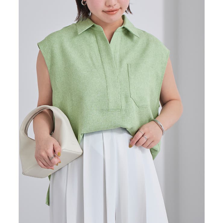 リネンライクフレンチスリーブスキッパーブラウス【UR’S ユアーズ】 | titivate | 詳細画像32 