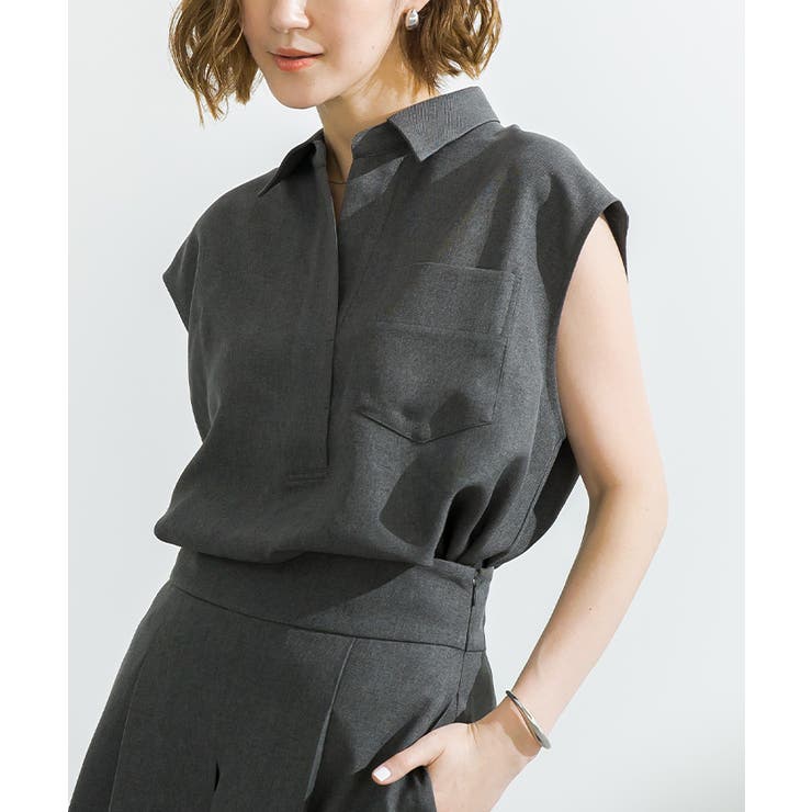 リネンライクフレンチスリーブスキッパーブラウス【UR’S ユアーズ】 | titivate | 詳細画像4 