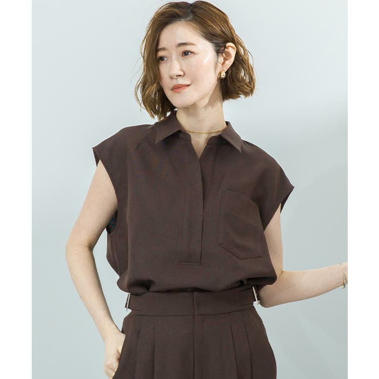 リネンライクフレンチスリーブスキッパーブラウス【UR’S ユアーズ】 | titivate | 詳細画像5 