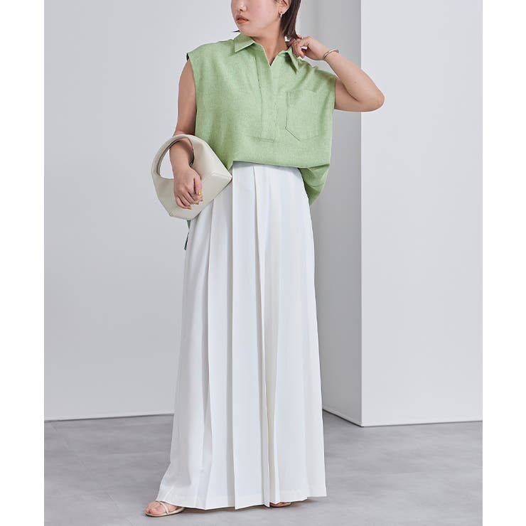 リネンライクフレンチスリーブスキッパーブラウス【UR’S ユアーズ】 | titivate | 詳細画像14 