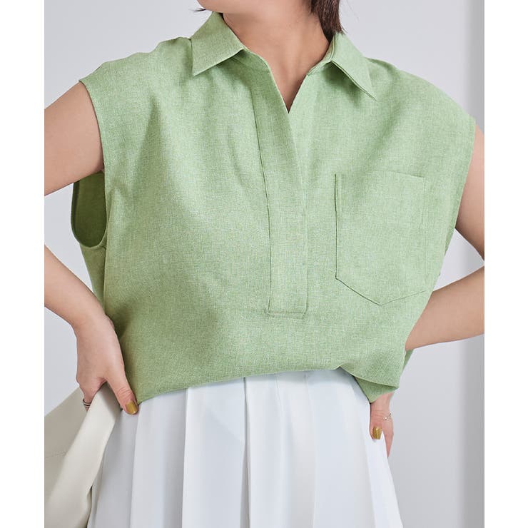 リネンライクフレンチスリーブスキッパーブラウス【UR’S ユアーズ】 | titivate | 詳細画像16 