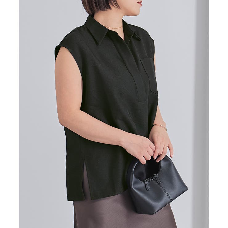 リネンライクフレンチスリーブスキッパーブラウス【UR’S ユアーズ】 | titivate | 詳細画像18 