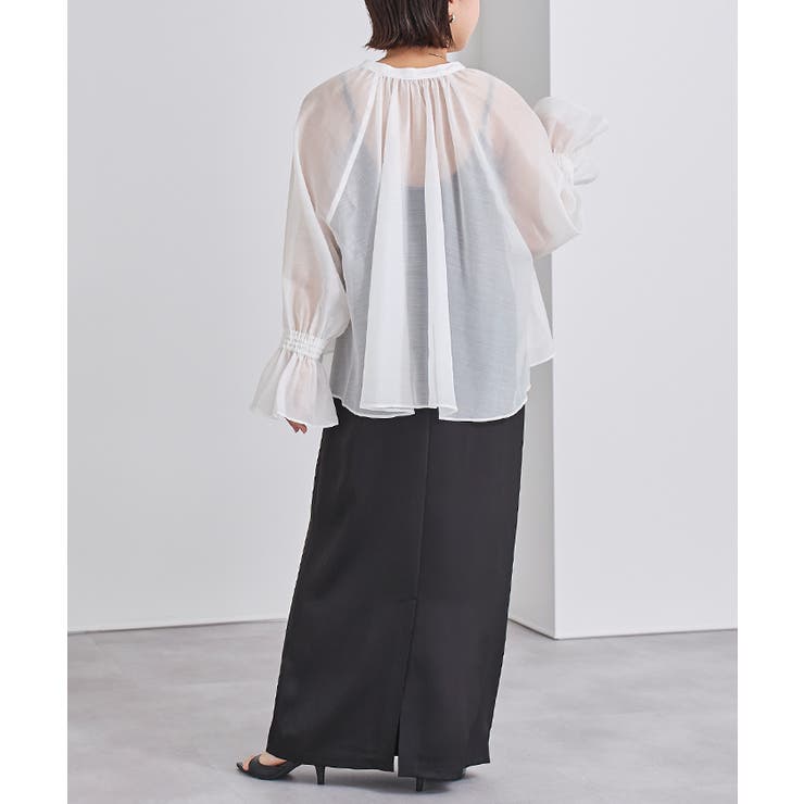 フレアスリーブスキッパーシアーブラウス【UR’S ユアーズ】 | titivate | 詳細画像12 