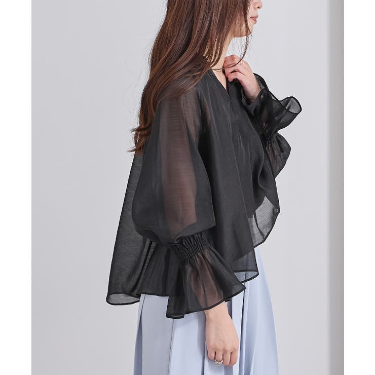 フレアスリーブスキッパーシアーブラウス【UR’S ユアーズ】 | titivate | 詳細画像19 