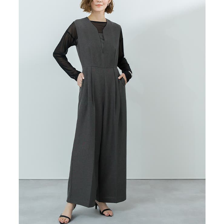 リネンライクディープハートネックオールインワン【UR’S ユアーズ】 | titivate | 詳細画像18 