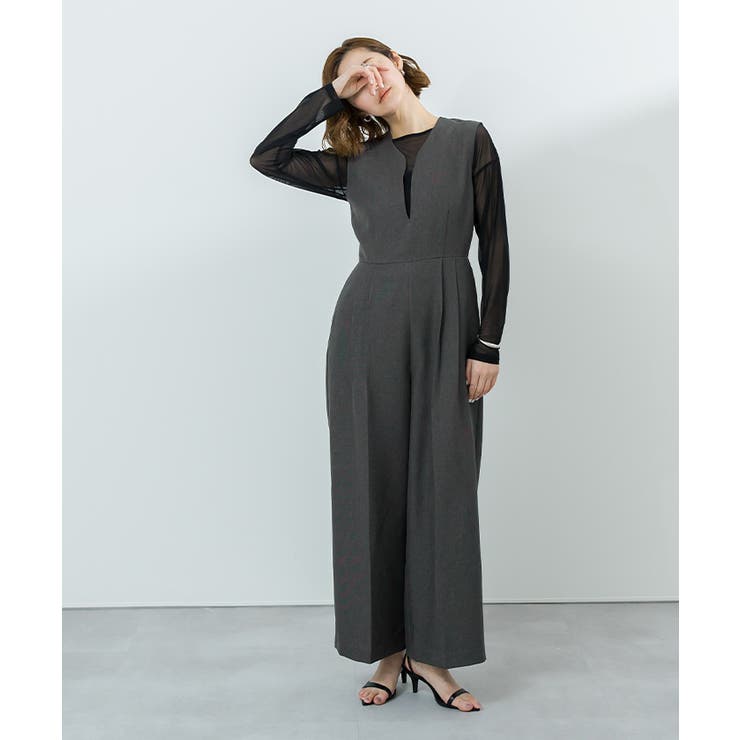 リネンライクディープハートネックオールインワン【UR’S ユアーズ】 | titivate | 詳細画像21 