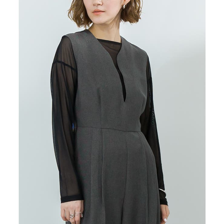 リネンライクディープハートネックオールインワン【UR’S ユアーズ】 | titivate | 詳細画像22 