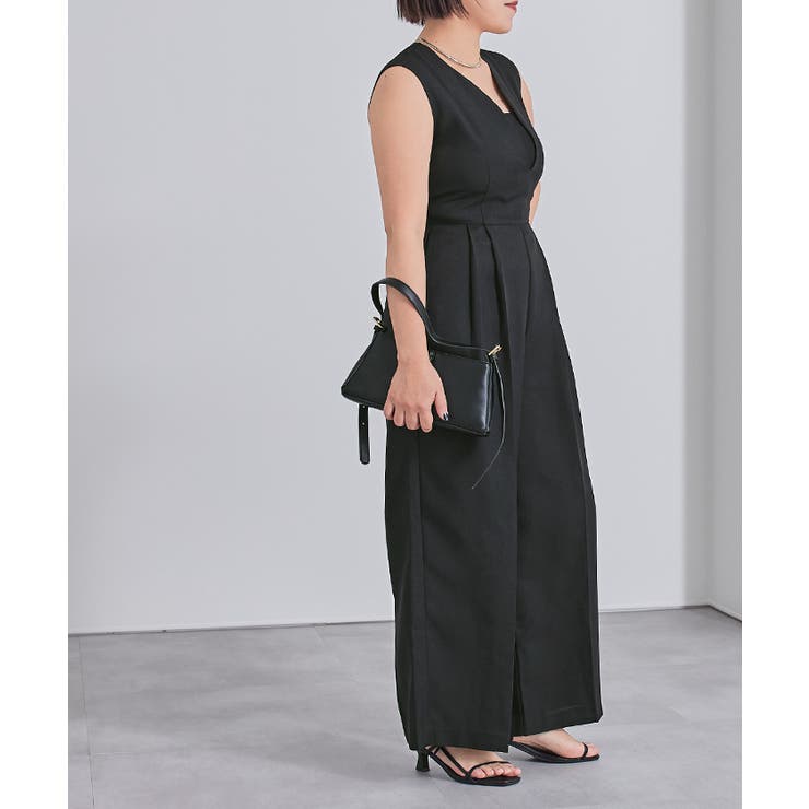 リネンライクディープハートネックオールインワン【UR’S ユアーズ】 | titivate | 詳細画像10 