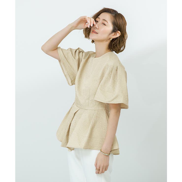 ふくれジャガードフレアスリーブペプラムトップス【UR’S ユアーズ】 | titivate | 詳細画像18 