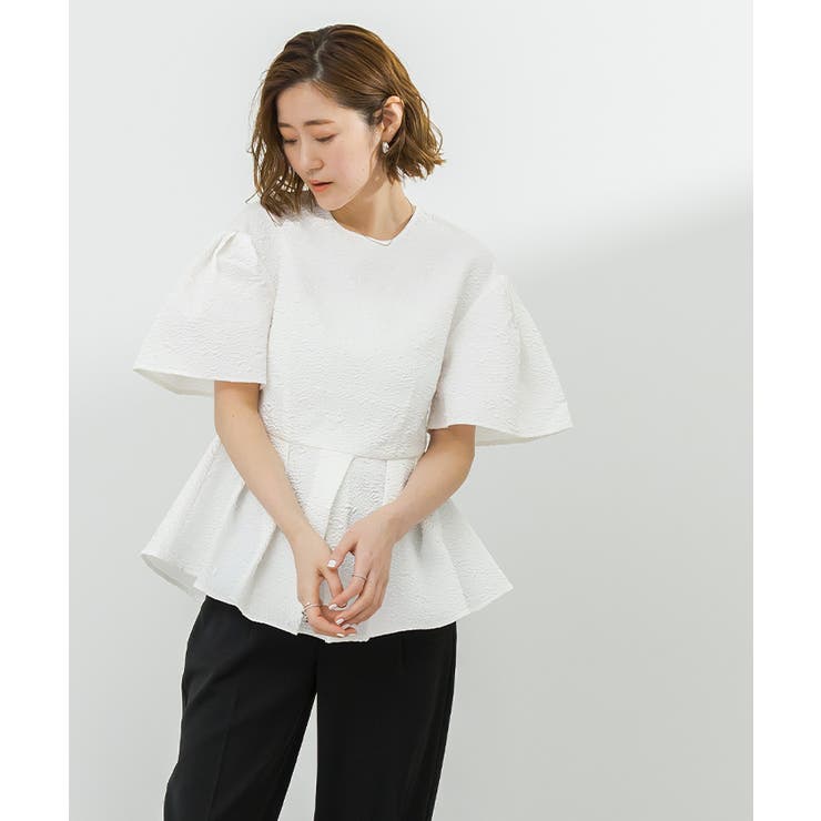 ふくれジャガードフレアスリーブペプラムトップス【UR’S ユアーズ】 | titivate | 詳細画像19 