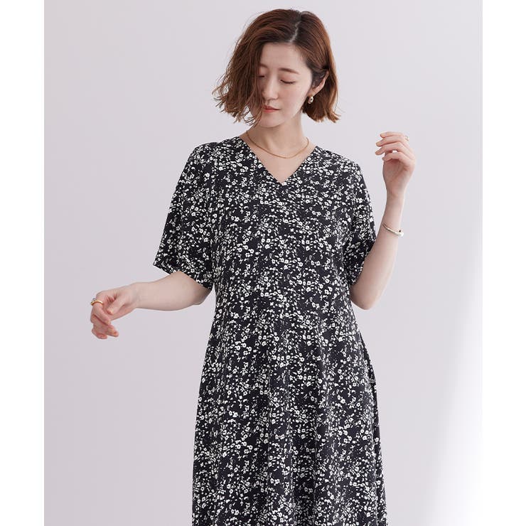 Vネックフィットアンドフレアワンピース【UR’S ユアーズ】 | titivate | 詳細画像20 