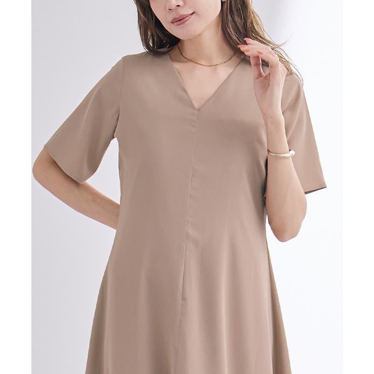 Vネックフィットアンドフレアワンピース【UR’S ユアーズ】 | titivate | 詳細画像31 