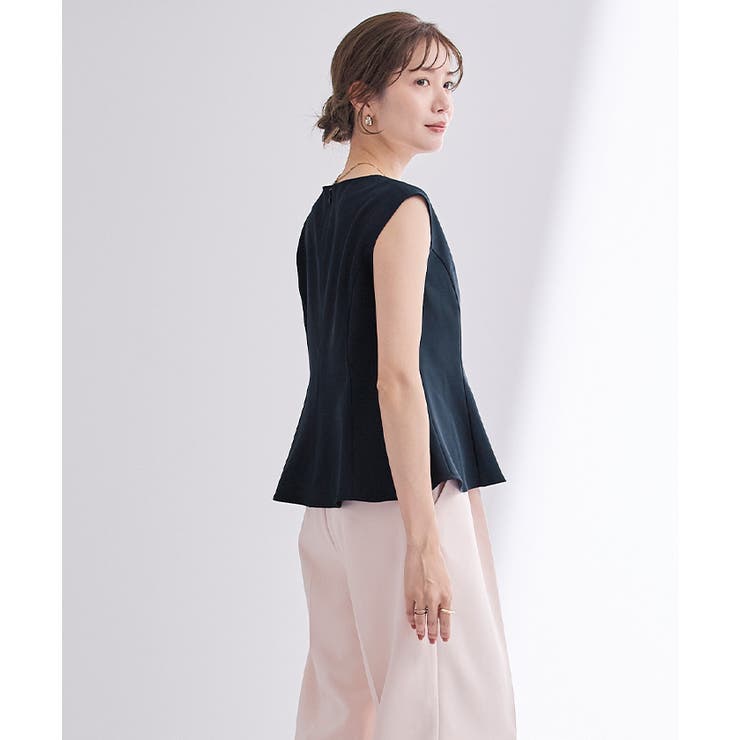 キーネックノースリーブペプラムトップス【UR'S ユアーズ】[品番