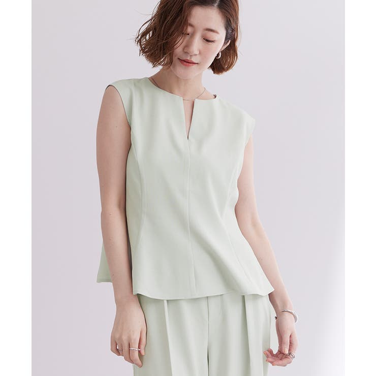 キーネックノースリーブペプラムトップス【UR’S ユアーズ】 | titivate | 詳細画像2 