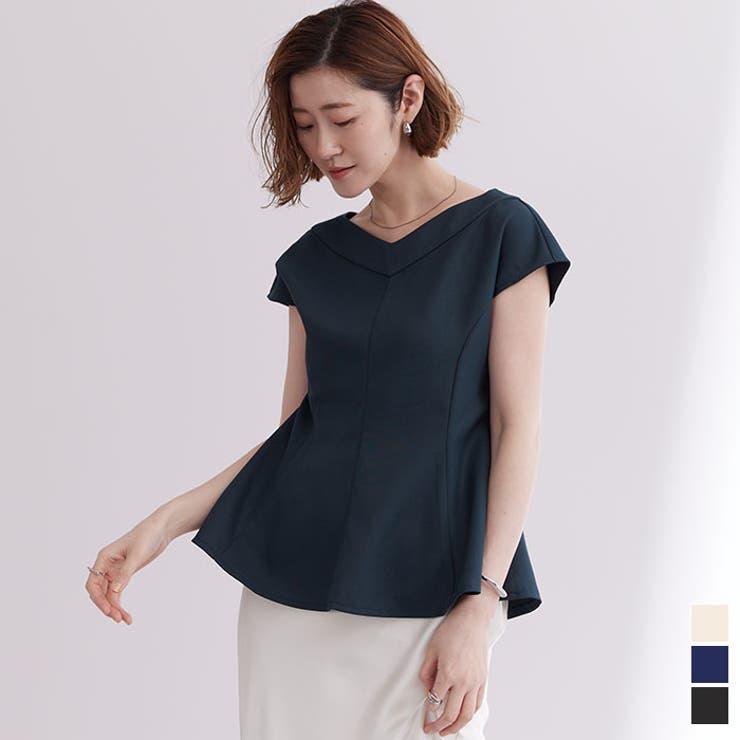 ワイドVネックペプラムトップス【UR’S ユアーズ】 | titivate | 詳細画像1 