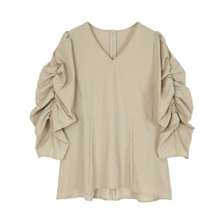 シャーリングデザインスリーブVネックブラウス【UR’S ユアーズ】 | titivate | 詳細画像5 