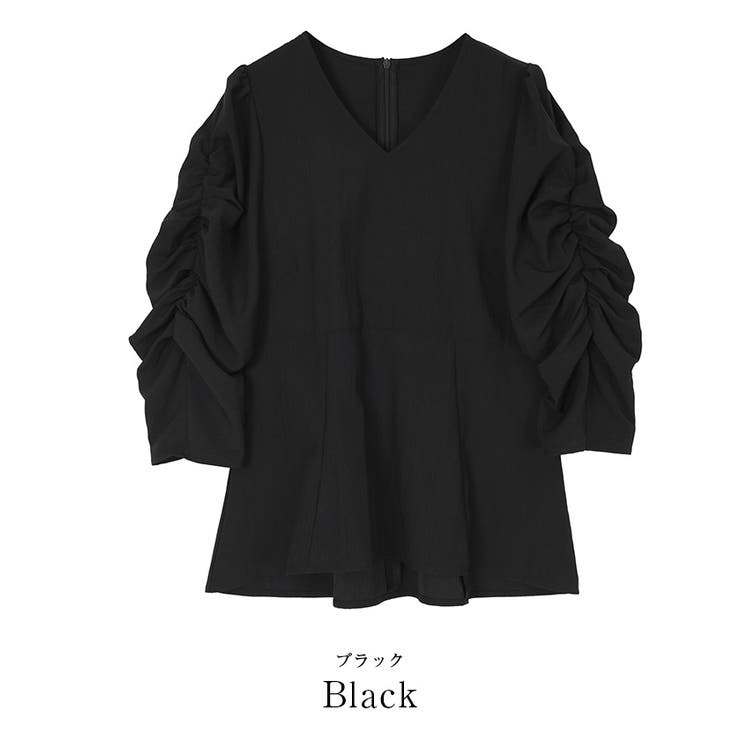 シャーリングデザインスリーブVネックブラウス【UR’S ユアーズ】 | titivate | 詳細画像6 