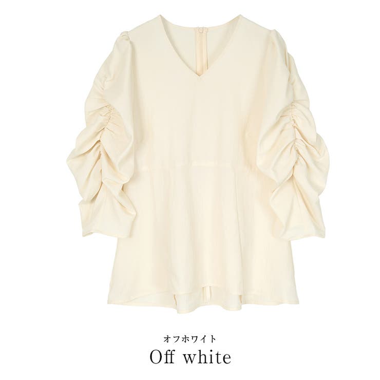 シャーリングデザインスリーブVネックブラウス【UR’S ユアーズ】 | titivate | 詳細画像8 