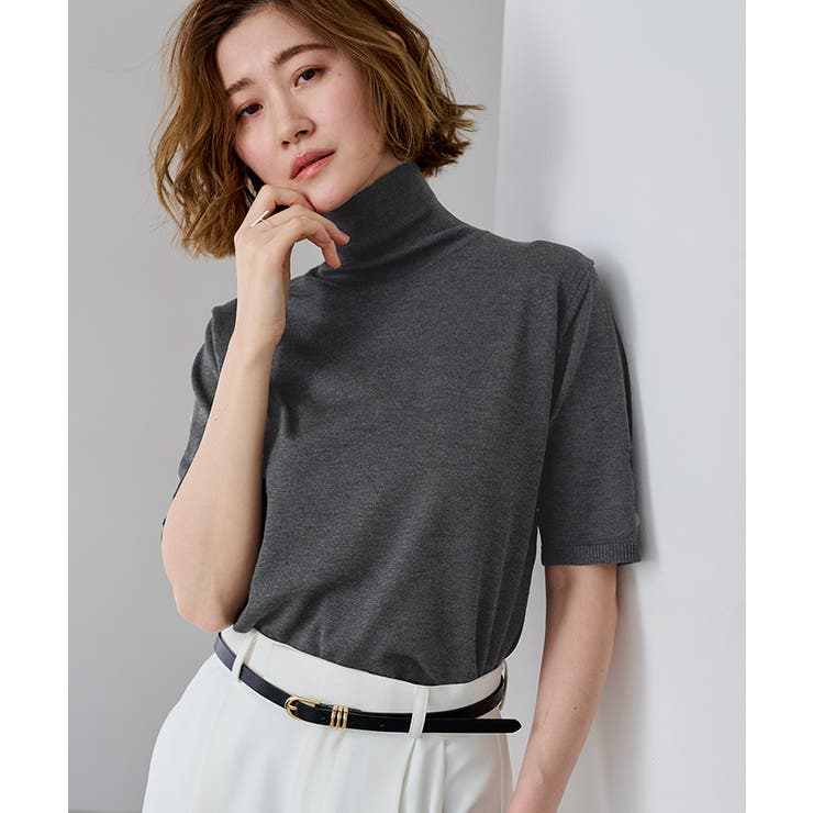 ハイネックハーフスリーブフィットニット【UR’S ユアーズ】 | titivate | 詳細画像2 