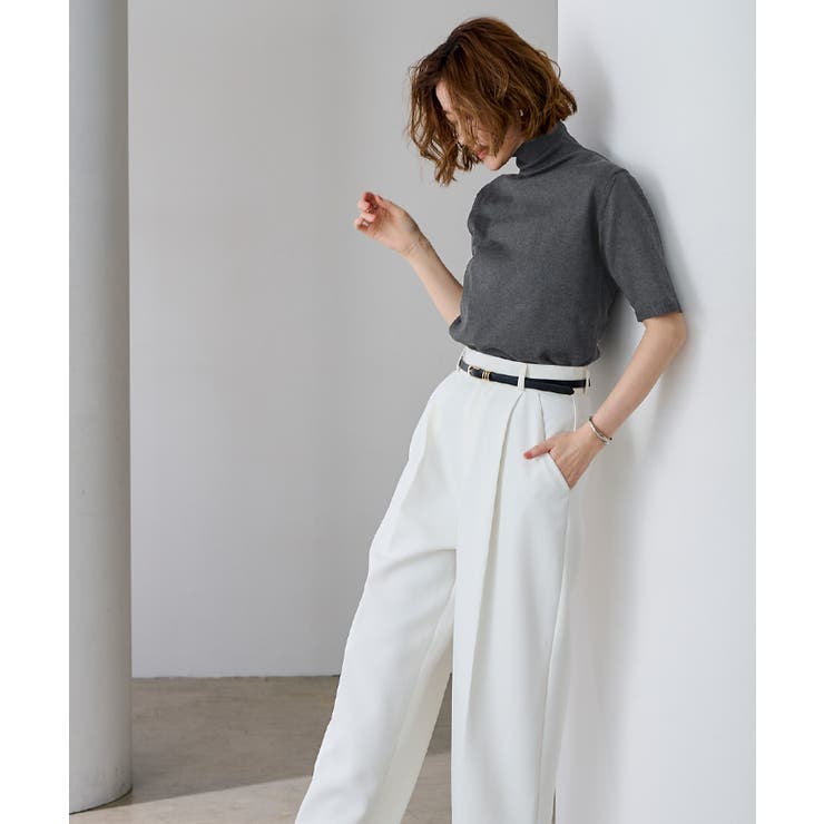 ハイネックハーフスリーブフィットニット【UR’S ユアーズ】 | titivate | 詳細画像3 