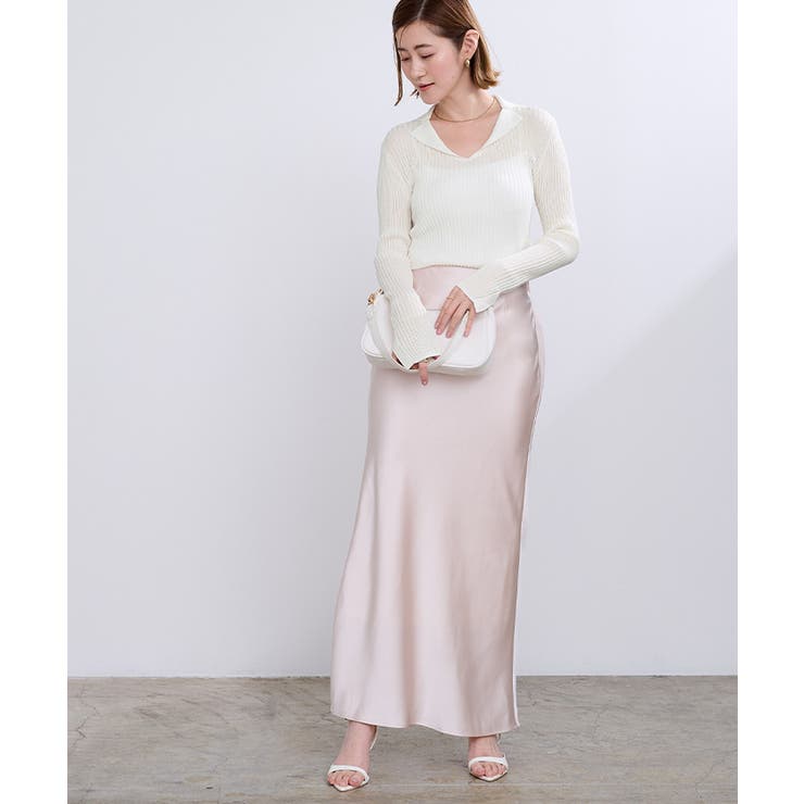 オープンカラーシアーリブニット【UR’S ユアーズ】 | titivate | 詳細画像6 