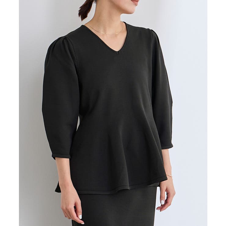 パフスリーブペプラムニットプルオーバー【UR’S ユアーズ】 | titivate | 詳細画像17 