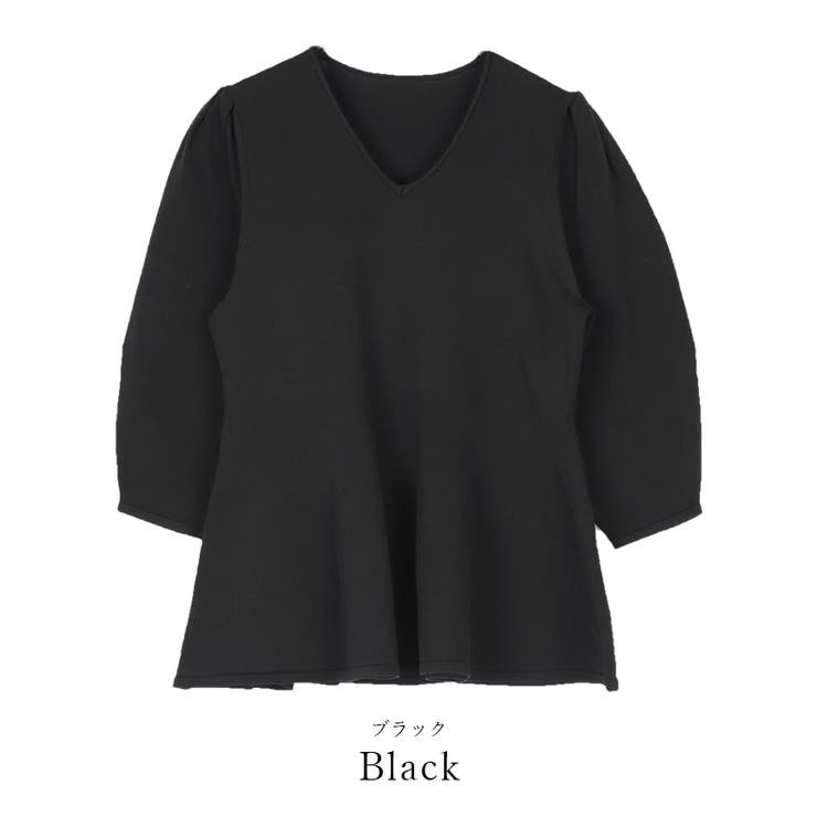 パフスリーブペプラムニットプルオーバー【UR’S ユアーズ】 | titivate | 詳細画像2 