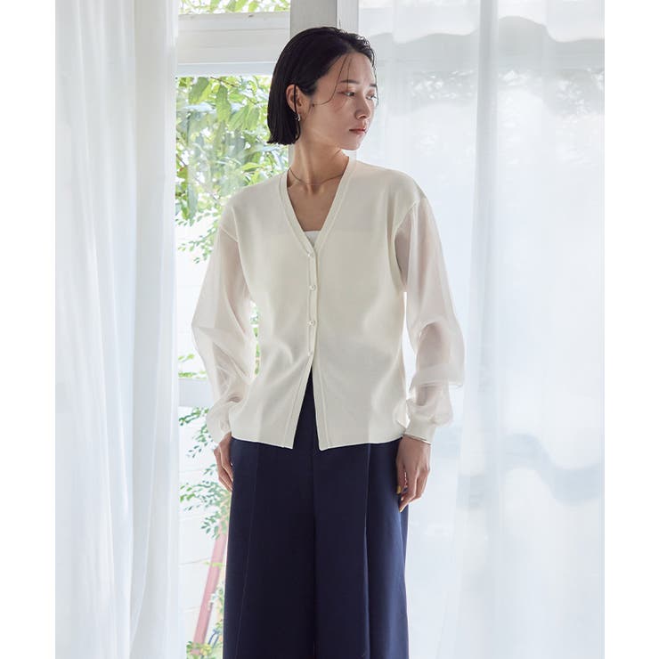 シアースリーブVネックニットカーディガン【UR’S ユアーズ】 | titivate | 詳細画像8 