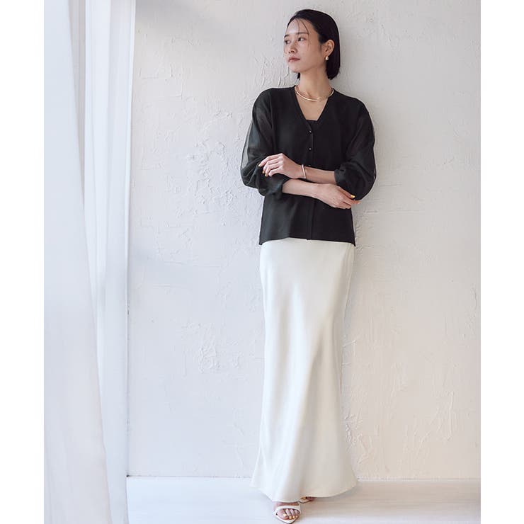 シアースリーブVネックニットカーディガン【UR’S ユアーズ】 | titivate | 詳細画像14 