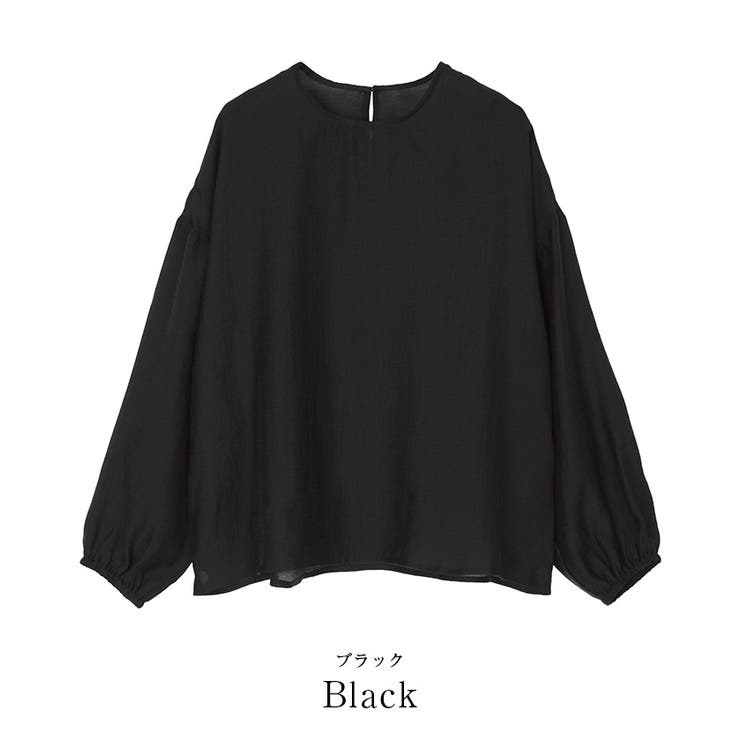 シアークルーネックオーバーサイズブラウス【UR'S ユアーズ シアークルーネックオーバーサイズブラウス【UR'S ユアーズ