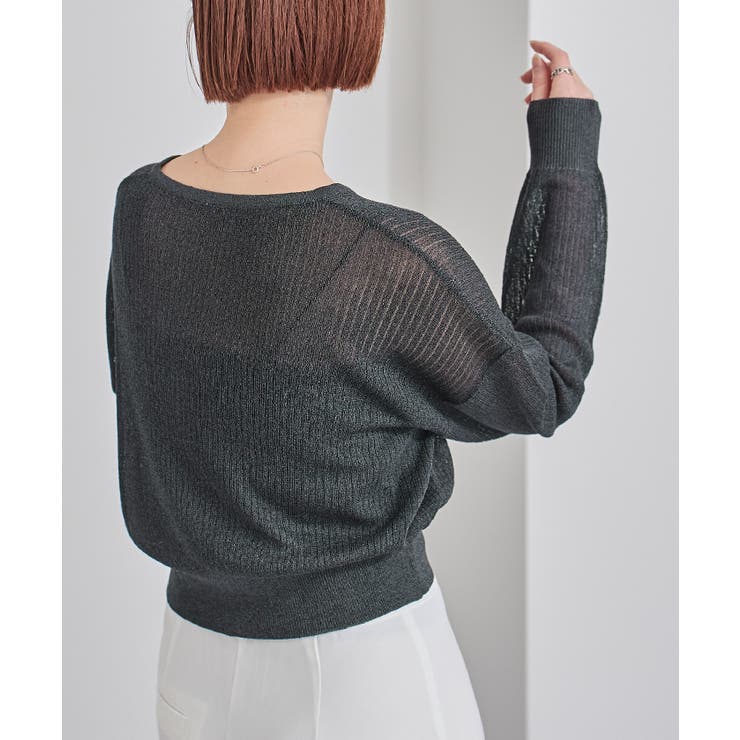 Vネックシアーラメリブニット【UR’S ユアーズ】 | titivate | 詳細画像9 