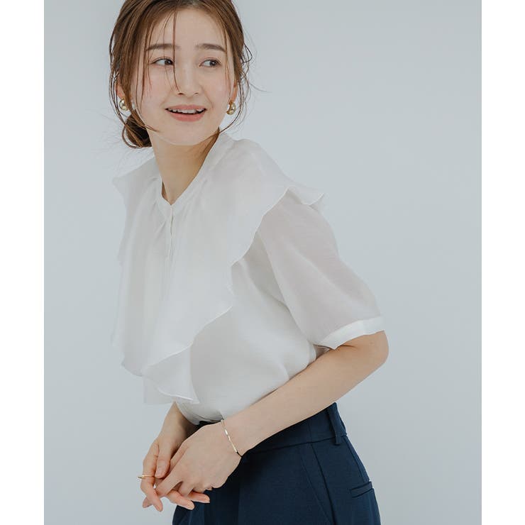 バンドカラータックラッフルブラウス【UR’S ユアーズ】 | titivate | 詳細画像18 