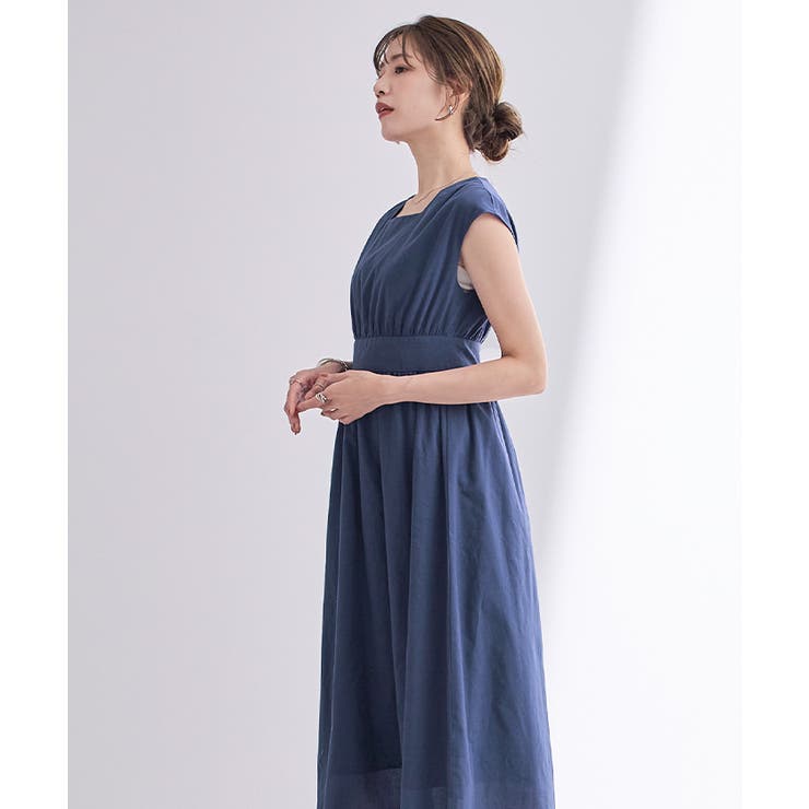 スクエアネックハイウエストフレンチスリーブワンピース【UR’S ユアーズ】 | titivate | 詳細画像35 