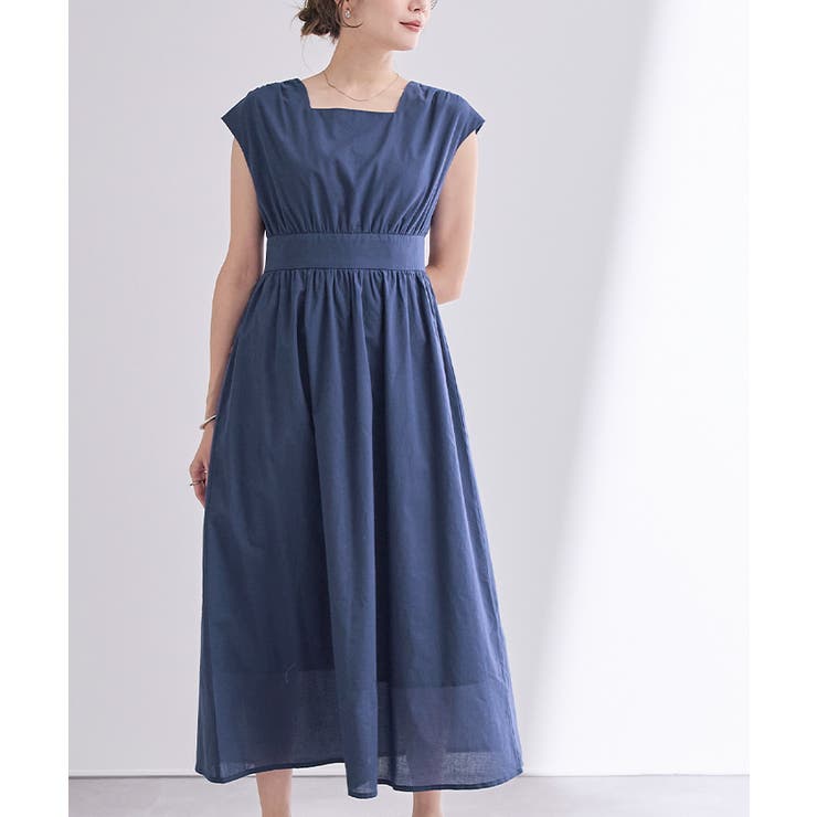 スクエアネックハイウエストフレンチスリーブワンピース【UR’S ユアーズ】 | titivate | 詳細画像16 