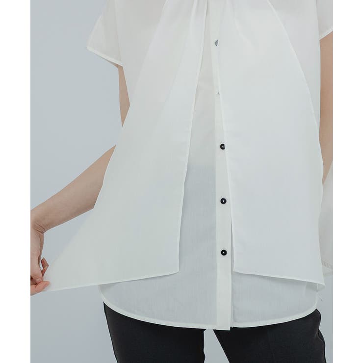 バンドカラーデザインボウタイオーバーサイズブラウス【UR’S ユアーズ】 | titivate | 詳細画像20 